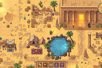 make pixel art game environment tileset tilemap for unity rpg maker scene assets