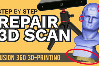 clean 3d scan repair stl mesh convert to cad for 3d printing solidworks
