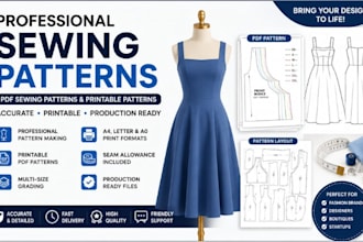 create professional sewing patterns, PDF and printable clothing patterns