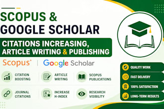 increase google scholar, scopus citation, write and publish research articles