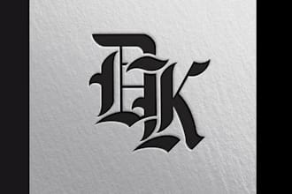 make unique blackletter old english font logo design
