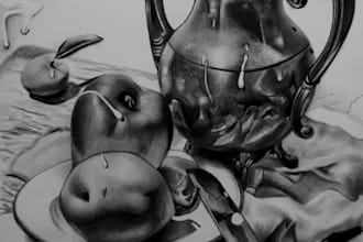 draw your best realistic portrait in pencil and charcoal