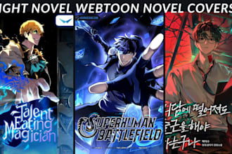 draw webtoon anime light novel cover manhwa action shonen manga graphic novel
