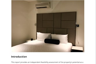 create a serviced accommodation investment analysis report for your property