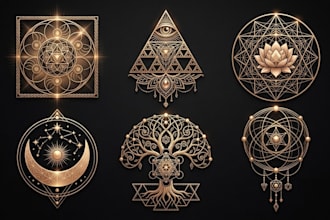 create sacred geometry or mystical or spiritual mandala logo