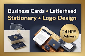 design business cards, letterhead, stationery design, logo design, product 24hrs
