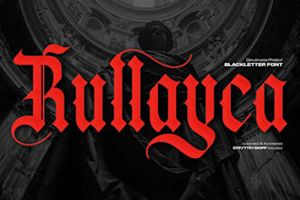 do old english, blackletter calligraphic font logo design