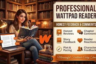 read and comment on your wattpad story, inkitt, ao3 story with genuine feedback