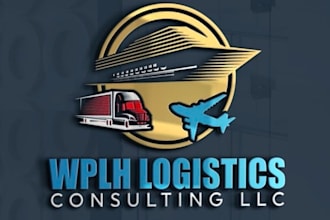 make creative transport logistics trucking cargo courier moving company logo