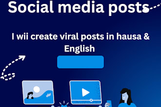 write hausa and english social media posts