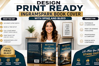 design print ready ingramspark book cover with spine and bleed