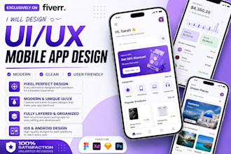 design modern mobile app UI UX in figma