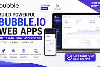 build bubble io mvp, bubble saas app, no code web app, and startup prototype
