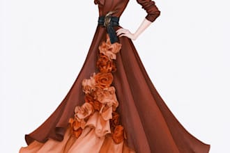 draw fashion and colorfull digital illustration