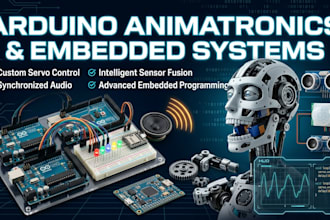 develop arduino animatronics, audio playback embedded system with sensors