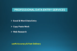do professional data entry and copy paste work