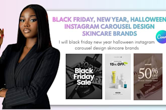black friday new year halloween instagram carousel design skincare brands