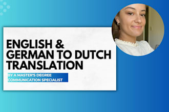 professionally translate english or german to dutch