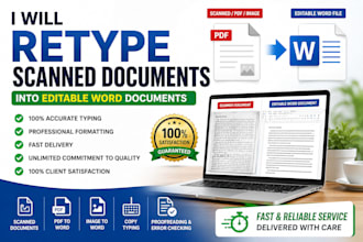 retype scanned documents into editable word