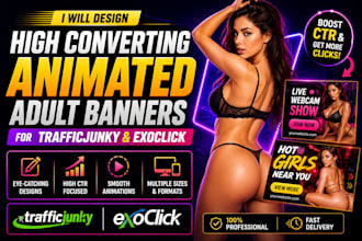 design high converting animated adult banners for trafficjunky and exocli