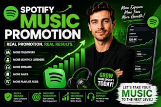 boost spotify followers, monthly listeners, streams, saves and playlist adds