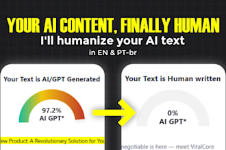 humanize ai text to human content in english and portuguese