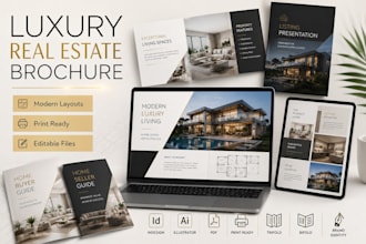 design luxury real estate brochure, listing presentation, buyer seller guide