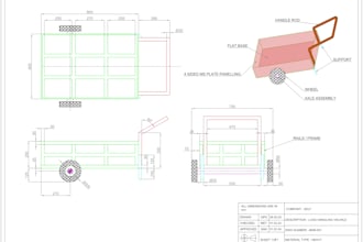 design 2d and 3d mechanical part drawings and models