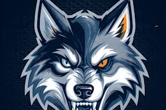 design a premium wolf mascot logo for your brand