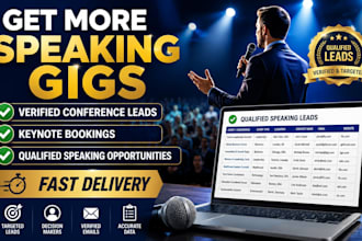 generate qualified public speaking leads, keynote bookings, conference leads