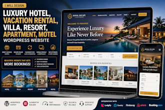 luxury hotel, vacation rental villa, resort, apartment, motel wordpress website