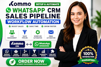 setup kommo watsapp crm sales pipeline workflow automation dubsado housecallpro