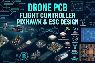 design pcb, flight controller, autopilot, esc drone and pixhawk circuits