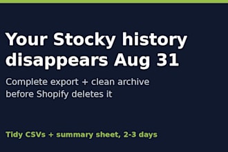 export and archive your stocky data before shopify deletes it