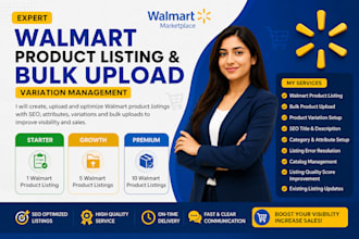 create, upload and fix walmart product listings and variations