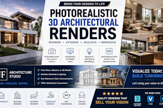 create photorealistic 3d architectural renders for your project