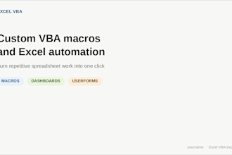 write, fix, or automate your excel vba macros and tasks