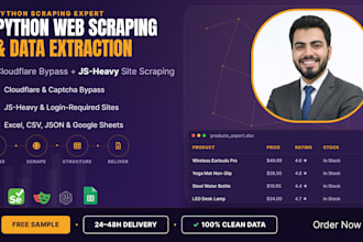 do expert python web scraping and data extraction
