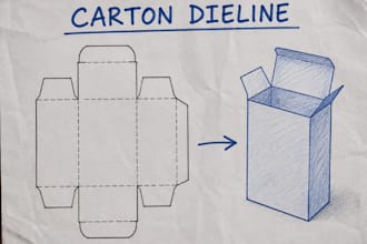 design molding carton dieline, retail packaging and tuck end box template