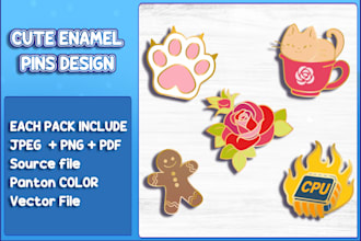 design custom cute kawaii enamel pin design