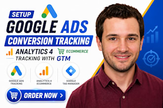 setup google ads conversion tracking analytics 4 ecommerce tracking with GTM