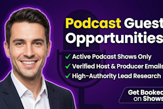 find podcast guest opportunities and verified host leads
