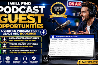 find podcast guest opportunities, verified podcast host leads and bookings