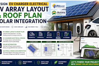 design ev charger electrical pv array layout and roof plan solar integration