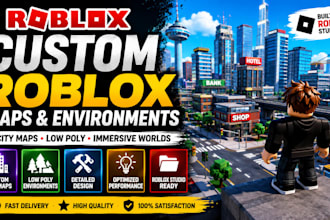 create custom roblox map, city environment and game world