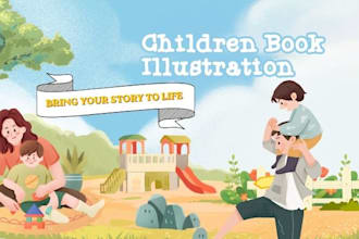 design children book illustration, story book, picture book illustration cover