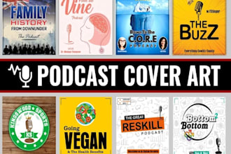 podcast cover art or podcast logo designer