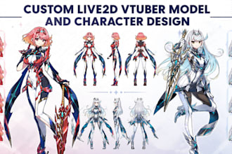 create a custom live2d vtuber avatar, character design, pngtuber, and chibi art