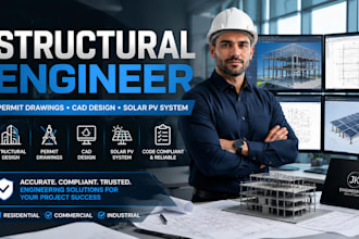 be your structural engineer for city permit drawings and solar pv cad design
