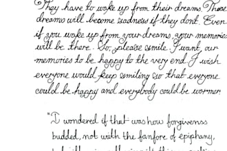 write neat, cursive any kind of hand writing